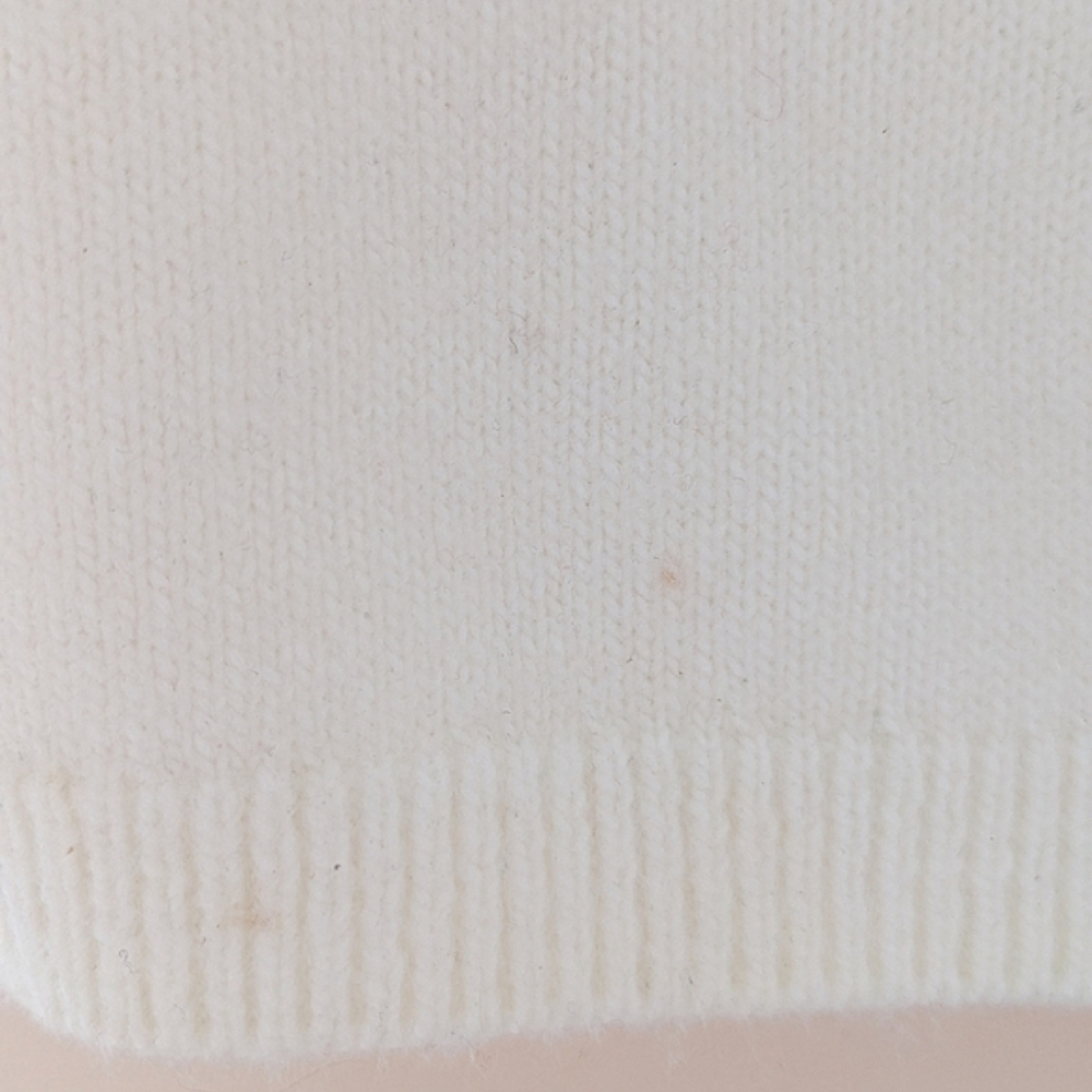 H&M Off White Knit Sweater Dress Pearl Bead Peter Pan Collar Large - Picture 13 of 16